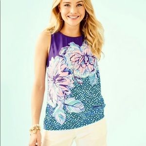 Lilly Pulitzer Iona peacock blue top